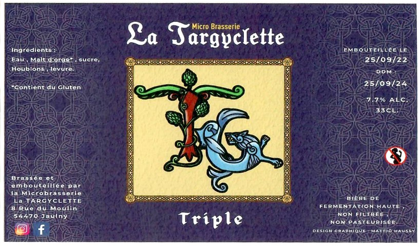 Etiquette BRASSERIE LA TARGYCLETTE 07