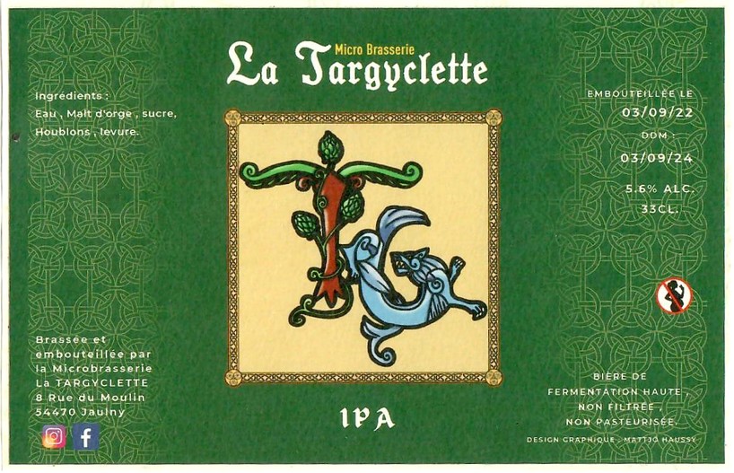 Etiquette BRASSERIE LA TARGYCLETTE 23