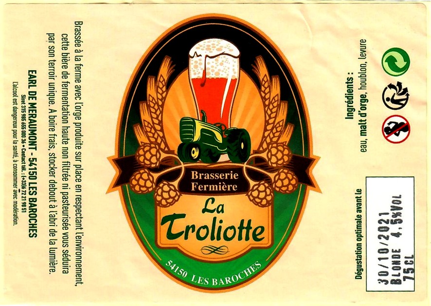 etiquette BRASSERIE LA TROLIOTTE 01