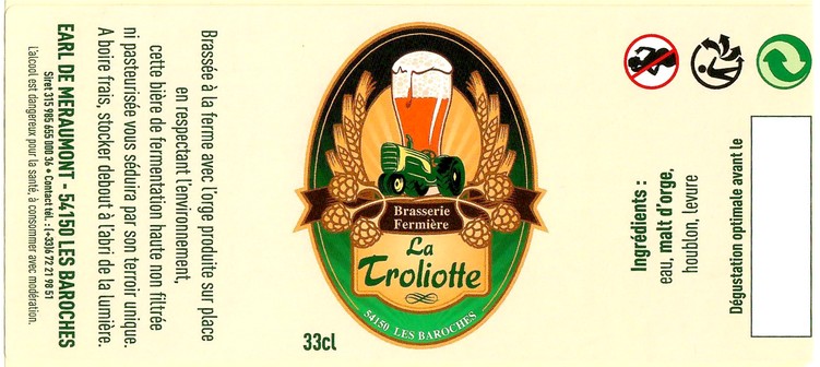 Etiquette BRASSERIE LA TROLIOTTE 02