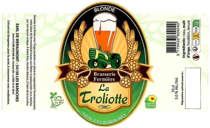 Etiquette BRASSERIE LA TROLIOTTE 06