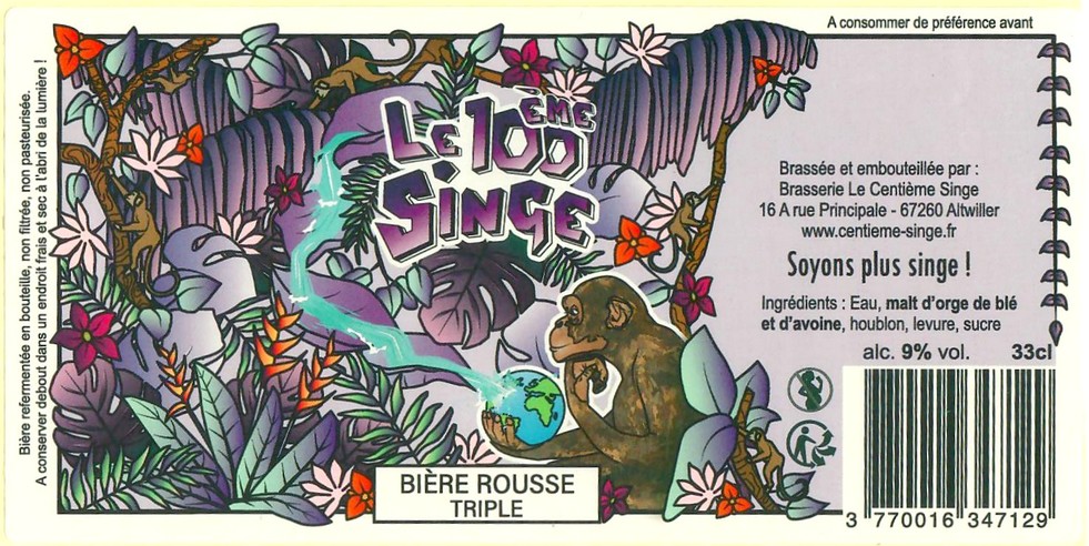 Etiquette BRASSERIE LE 100EME SINGE 04