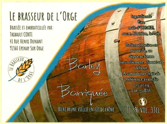 Etiquette BRASSERIE LE BRASSEUR DE L'ORGE 12