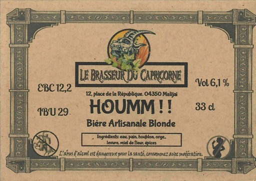 Etiquette BRASSERIE LE BRASSEUR DU CAPRICORNE 06