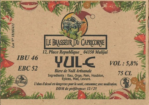 Etiquette BRASSERIE LE BRASSEUR DU CAPRICORNE 07
