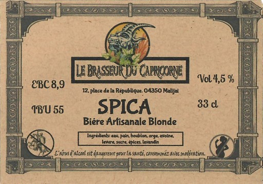 Etiquette BRASSERIE LE BRASSEUR DU CAPRICORNE 08