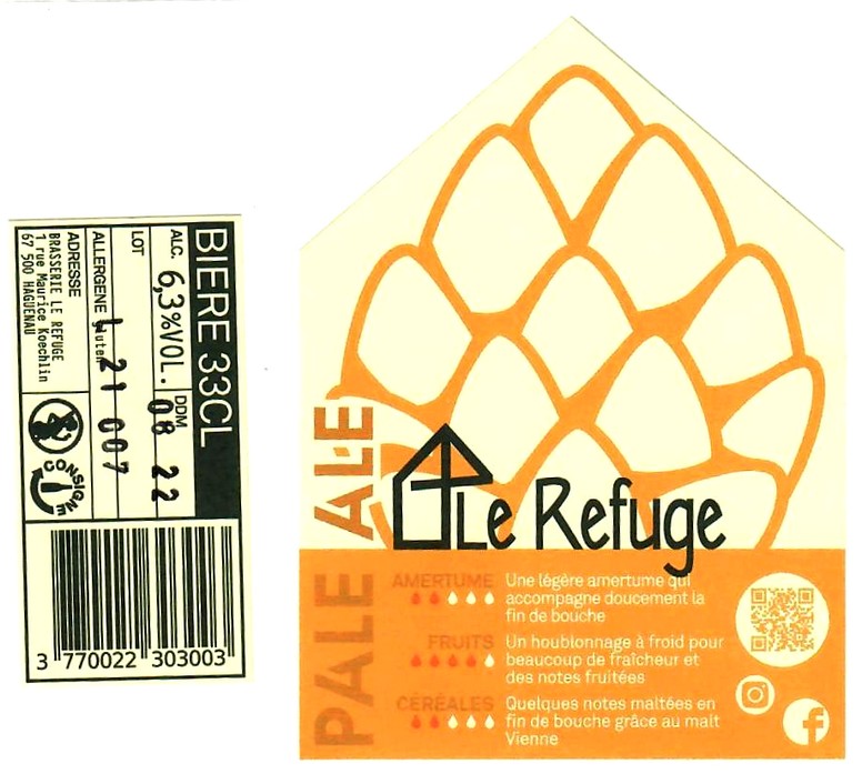 etiquette BRASSERIE LE REFUGE 03