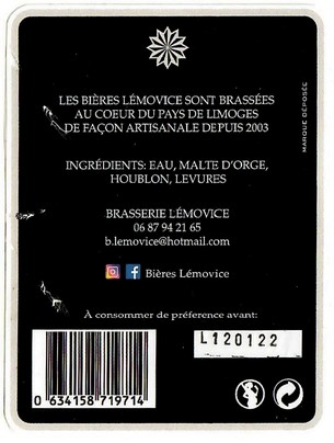 Etiquette BRASSERIE LEMOVICE 11B