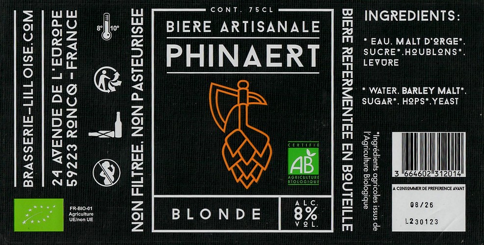 Etiquette BRASSERIE LILLOISE 21