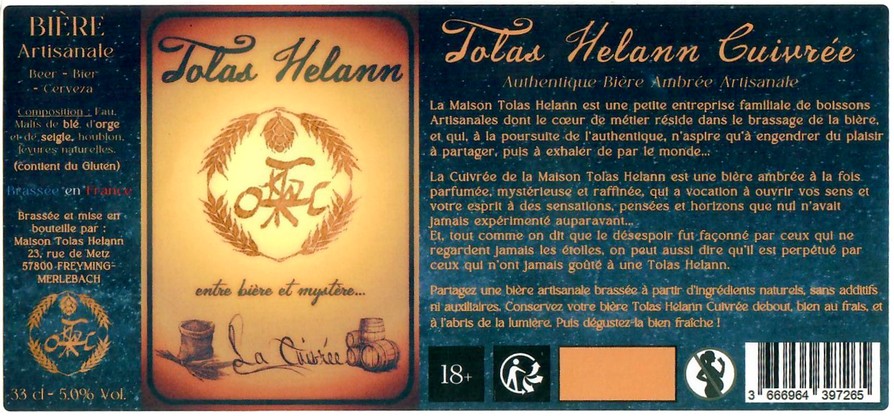 Etiquette BRASSERIE MAISON TOLAS HELANN 08