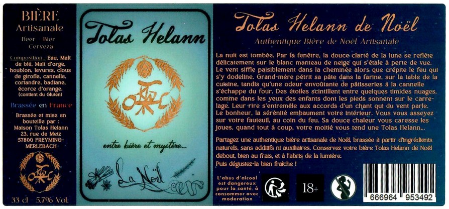 Etiquette BRASSERIE MAISON TOLAS HELANN 10