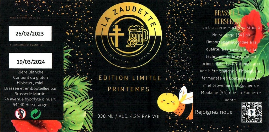 Etiquette BRASSERIE MARTIN 05