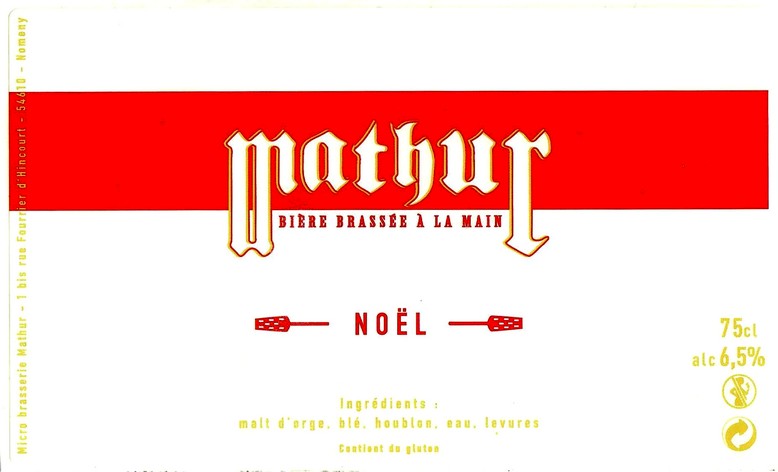 Etiquette BRASSERIE MATHUR 12