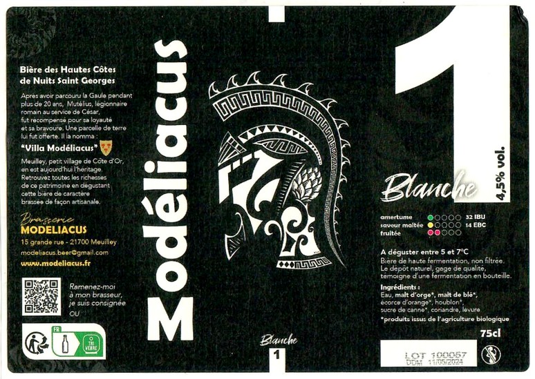Etiquette BRASSERIE MODELIACUS 18