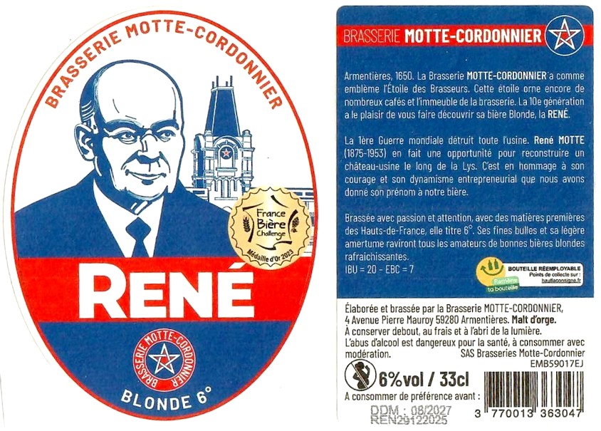 Etiquette BRASSERIE MOTTE CORDONNIER 51