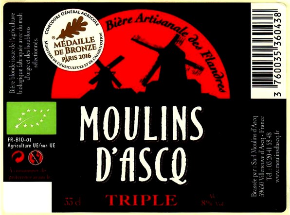 etiquette BRASSERIE MOULINS D'ASCQ 23