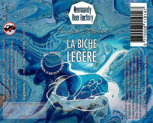 Etiquette BRASSERIE NORMANDY BEER FACTORY 25 Etiquette BRASSERIE NORMANDY BEER FACTORY 25