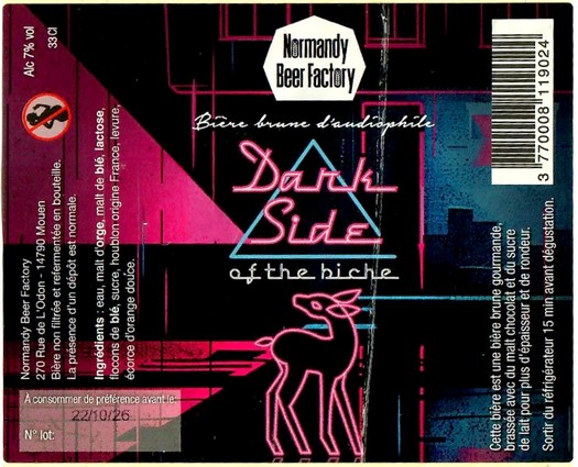 Etiquette BRASSERIE NORMANDY BEER FACTORY 26 Etiquette BRASSERIE NORMANDY BEER FACTORY 26