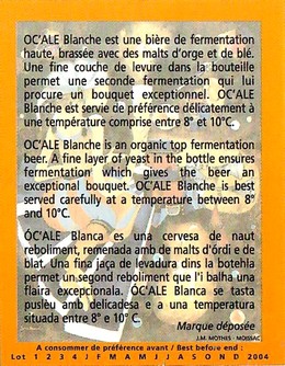 Etiquette BRASSERIE OC ALE 01B Etiquette BRASSERIE OC ALE 01B