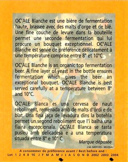 Etiquette BRASSERIE OC ALE 02B Etiquette BRASSERIE OC ALE 02B