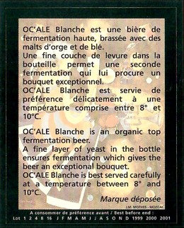 Etiquette BRASSERIE OC ALE 03B Etiquette BRASSERIE OC ALE 03B