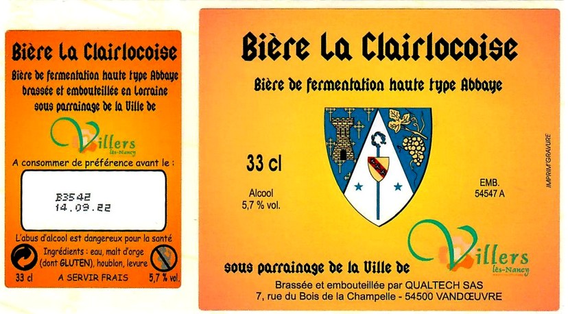 Etiquette BRASSERIE QUALTECH 203