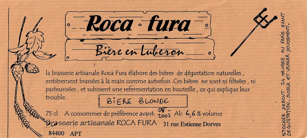 Etiquette BRASSERIE ROCA FURA 03