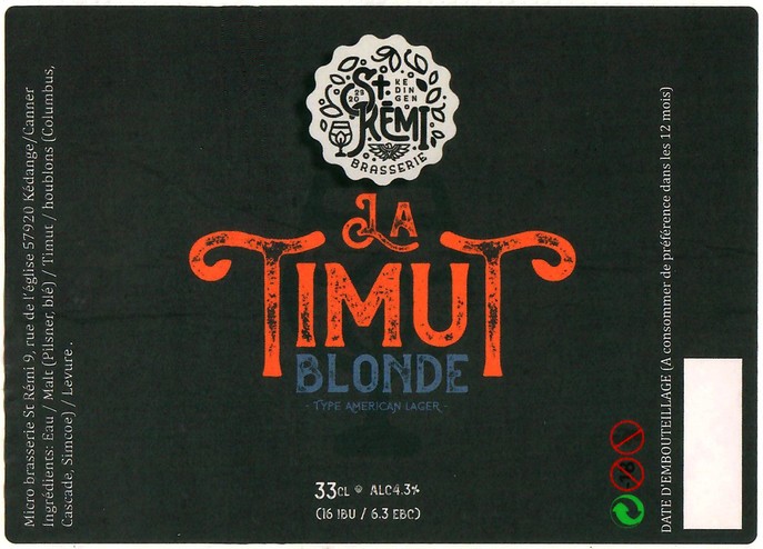 Etiquette BRASSERIE SAINTE REMI 57 02
