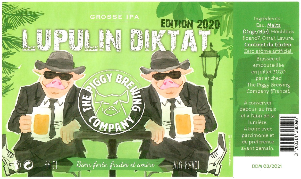 Etiquette BRASSERIE THE PIGGY BREWING COMPANY 158