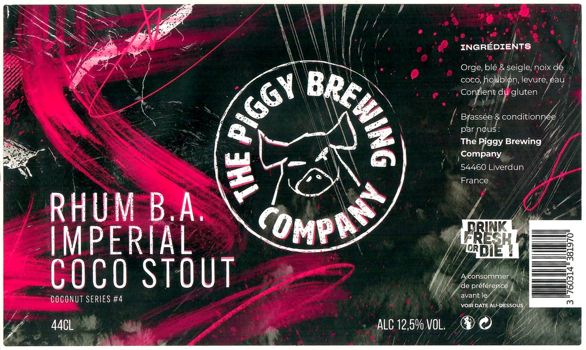 Etiquette BRASSERIE THE PIGGY BREWING COMPANY 203