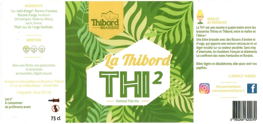 Etiquette BRASSERIE THIBORD 24