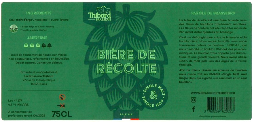 Etiquette BRASSERIE THIBORD 27