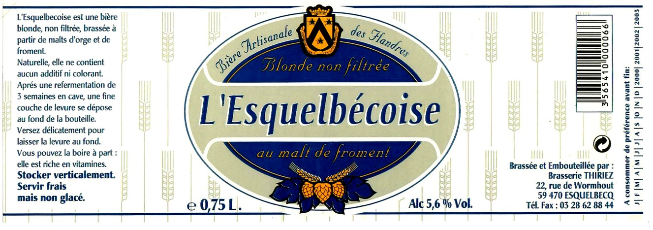 etiquette BRASSERIE THIRIEZ 147