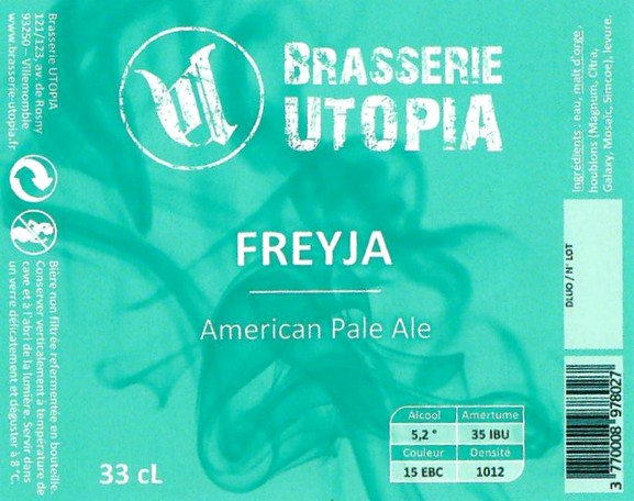 Etiquette BRASSERIE UTOPIA 07