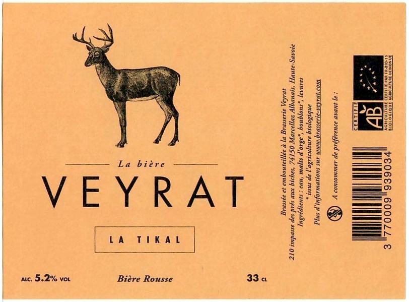 Etiquette BRASSERIE VEYRAT 12