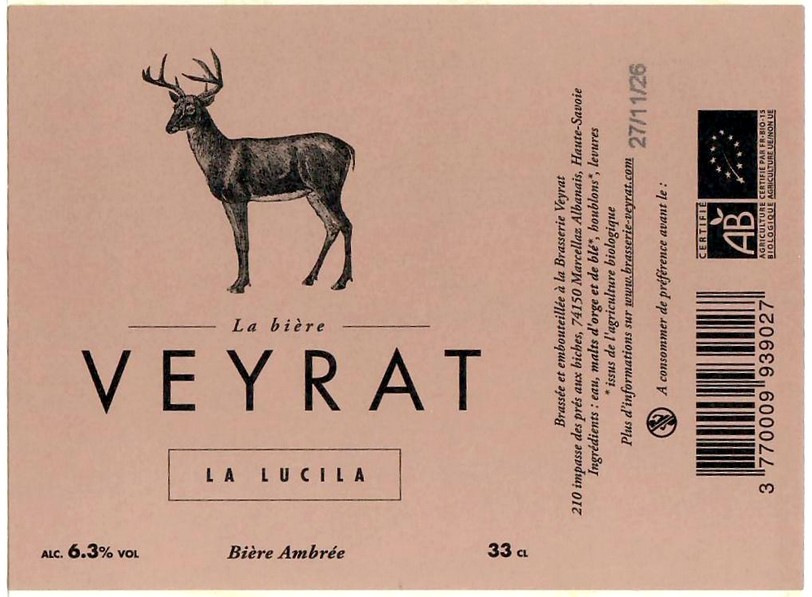 Etiquette BRASSERIE VEYRAT 13