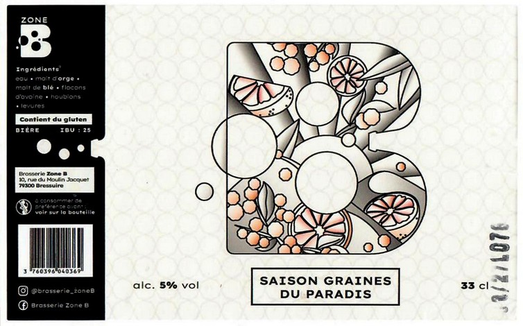 Etiquette BRASSERIE ZONE B 02