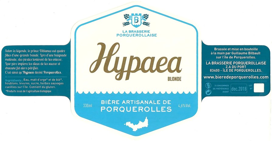 Etiquette LA BRASSERIE PORQUEROLLAISE 04