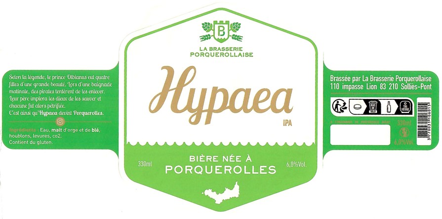 Etiquette LA BRASSERIE PORQUEROLLAISE 11