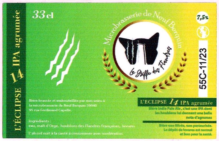 Etiquette MICROBRASSERIE DE NEUF BERQUIN 05