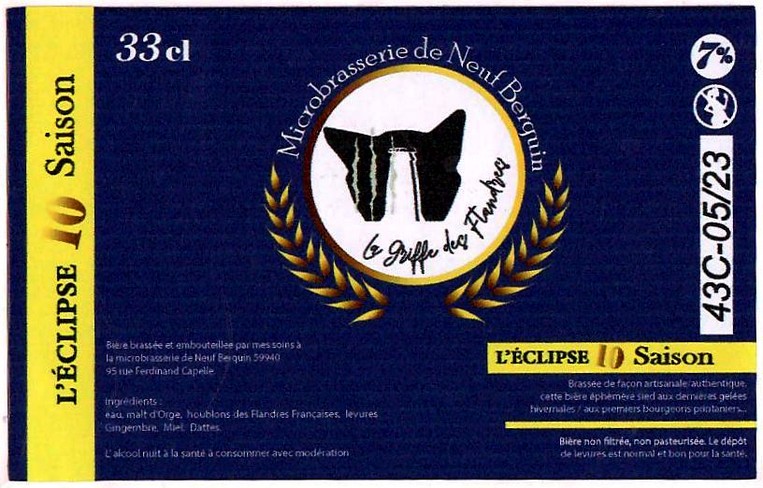 Etiquette MICROBRASSERIE DE NEUF BERQUIN 07