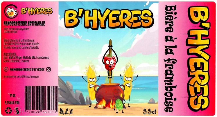 Etiquette NANO BRASSERIE B'HYERES 06